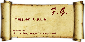 Freyler Gyula névjegykártya